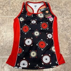 Descente Women's Bike Cycling Sleeveless Tank Top Red Black Size S NWT